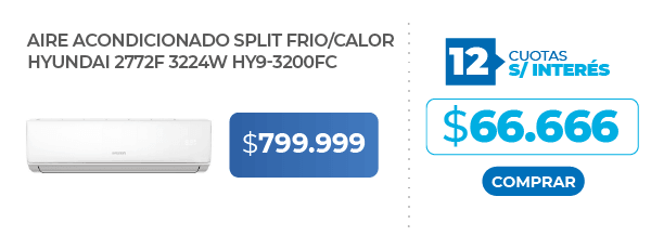 Aire Acondicionado Split Frio/Calor Hyundai 2772F 3224W HY9-3200FC